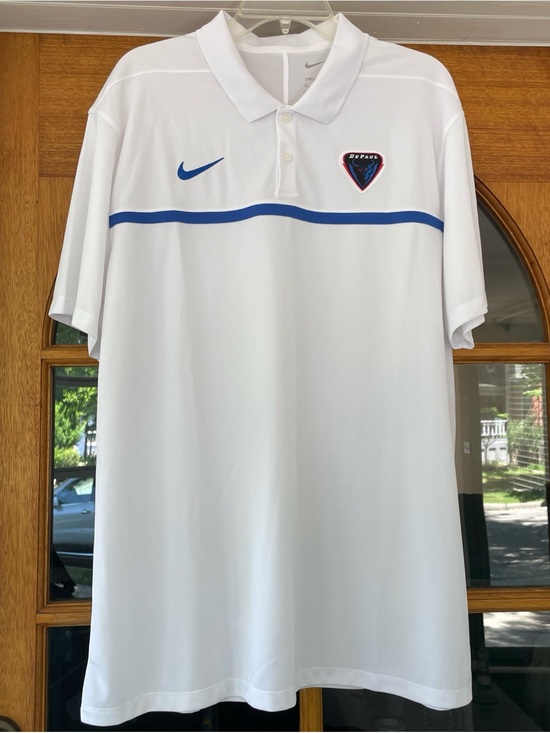 Nike Other - ❌❌❌ SOLD Nike Dri Fit Men’s White DePaul University Blue Demons Polo Size XL